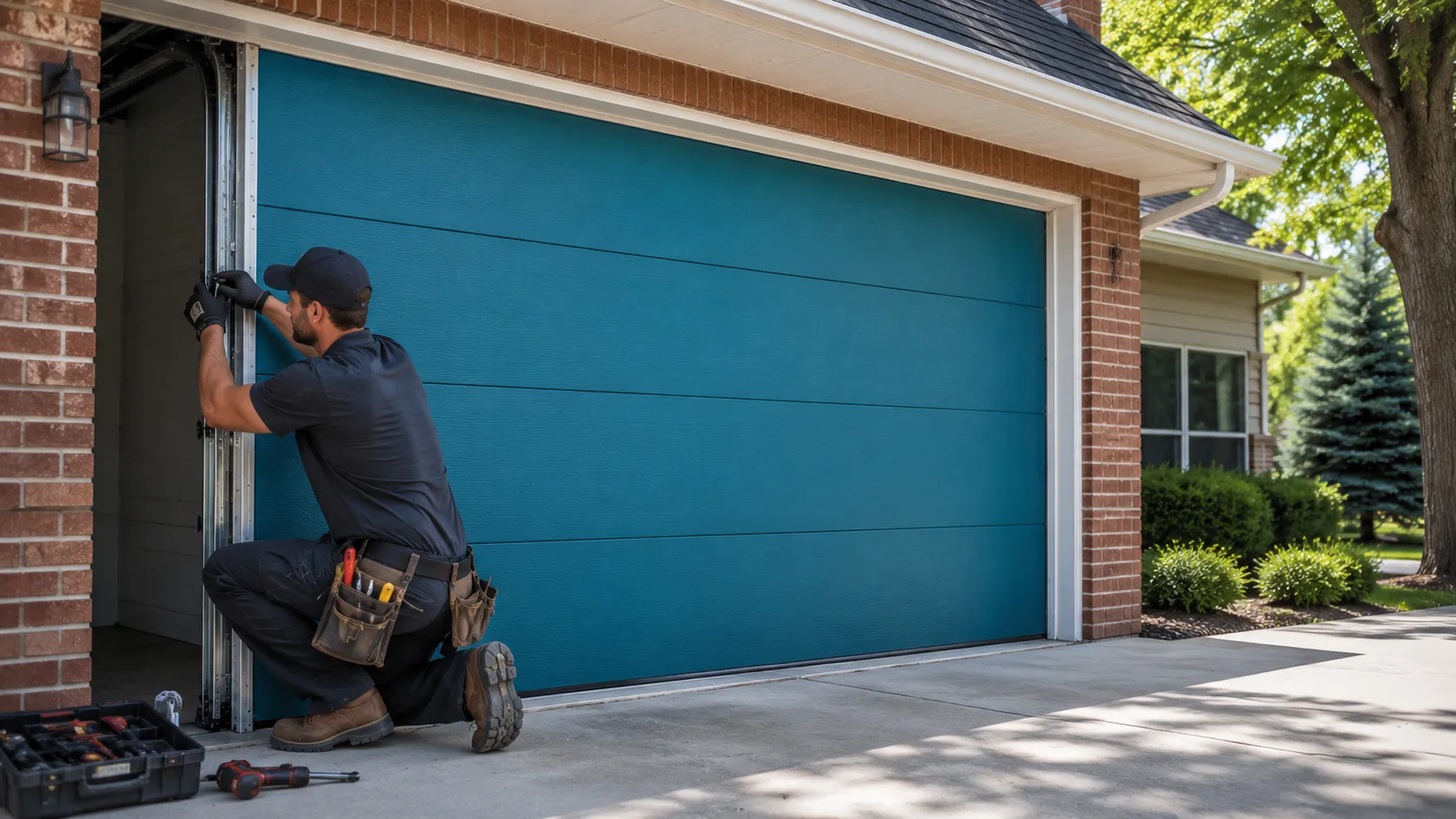 Garage door work built around Westminster's houses, not a script